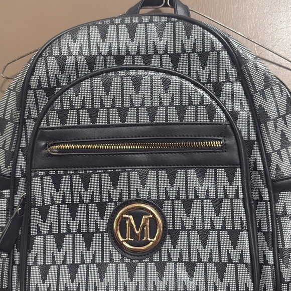 M Patterned Black and Gray Backpack - Picture 2 of 6